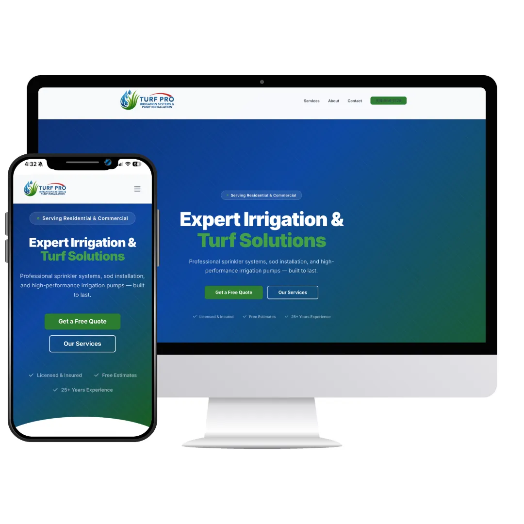 Turf Pro Landing Page